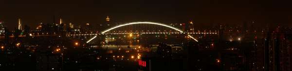 Lupu Bridge,Shanghai,China,world's longest arch bridge,Shanghai Science Commission and Engineering Administration,precise jointing,huangpu river,pudong,lupu bridge sightseeing