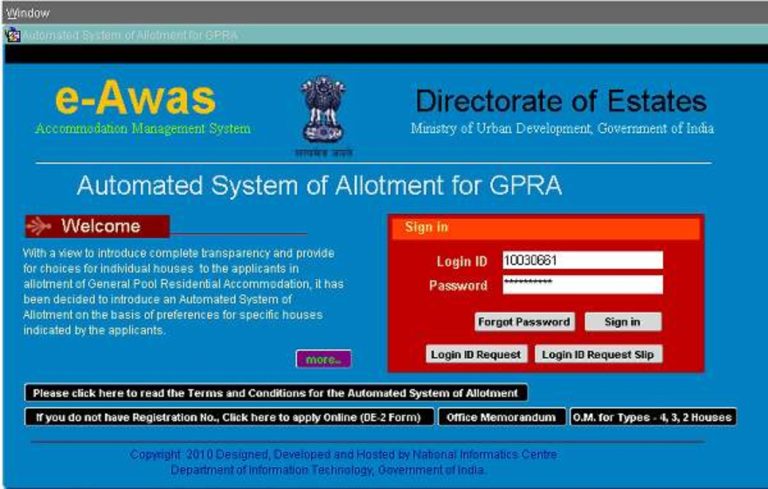 Implementation of Automated System of Allotment in GPRA at Six Stations: Directorate of Estates OM