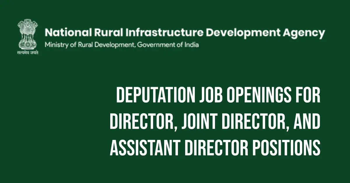 NRIDA Deputation Jobs 2024 – Director, Joint Director Roles