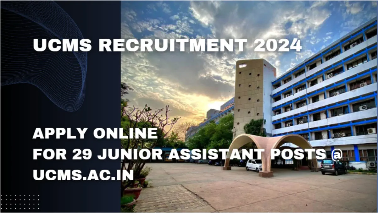 UCMS Junior Assistant Recruitment 2024: Apply Now for 29 Posts